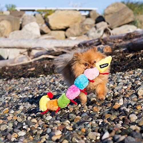 ZippyPaws Large Caterpillar Dog Toy to Keep Them Busy - 20" | For Medium & Large Dogs, Squeaky Pet Toy for Boredom, Stuffed Chew Toy, Soft Plush Puppy Products