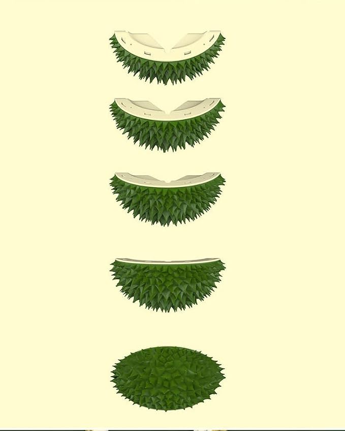 Durian Shaped Cat Self Groomer & Scratch Brush - Funny Fruit Design Cat Massage Brush for Shedding and Itch Relief, Plush Grooming Station with Handle