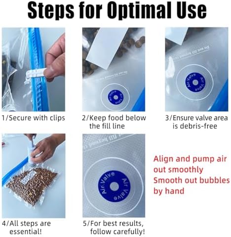 MANON ROSA Airtight Pet Food Storage Containers for Dogs & Cats – Vacuum Seal with Air Pump, 10-Piece Reusable Kibble Sealer Bags – Keep Dry Food Fresh (S)