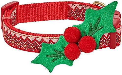 Blueberry Pet Thanksgiving Collar Bundle Set - Small Turkey Collar + Small Holly Collar