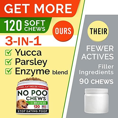 No Poo Treats + Dog Probiotics for Picky Eaters Bundle - No Poop Eating for Dogs + Chewable Fiber Supplement - Digestive Enzymes + Prebiotics - Coprophagia Stool Eating Deterrent + Improve Immunity