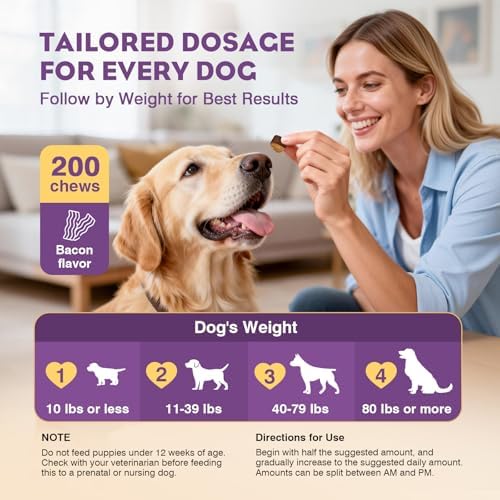 Probiotics for Dogs 200pcs Dog Probiotics for Digestive Health Bacon