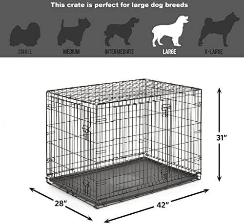 New World by Midwest 42-Inch Double Door Crate, for Large Breeds, 71-90 lbs