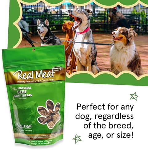 TRMC Real Meat Dog Treats - Three 12oz Bag of Bite-Sized Air-Dried Beef Jerky for Dogs - Grain-Free Jerky Pet Treats with 95% Free-Range, Grass Fed Beef - All-Natural High Protein Treats