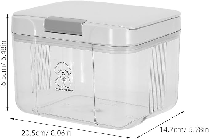 Airtight Dog Food Storage Container 6lb Capacity Pet Food Box with Pop-up Lid for, 6lb, Transparent