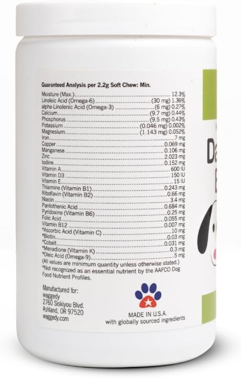 waggedy Daily Essentials Puppy – Full-Spectrum Functional Treats, Small or Large Breed Puppy Supplements – Dog Supplements & Vitamins – Dog Essentials for Puppies (60 Chews)