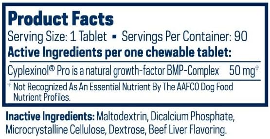 ZyCal Ostinol Advanced K-9 Joint Supplement for Dogs – Bioactive Protein Complex with Cyplexinol® Pro 50mg | Bone & Joint Dog Supplement | 90 Chewable Bone-Shaped Tablets