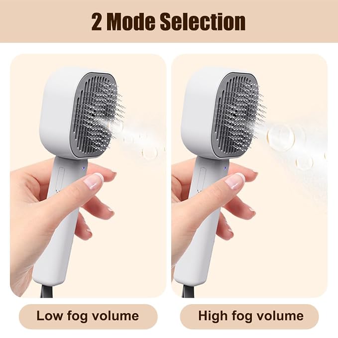 Cat Steamy Brush,3 in1 Self Cleaning Steam Cat Brush with 30ml Water Tank USB Rechargeable for Cats Dogs Rabbits Massage Clean Grooming