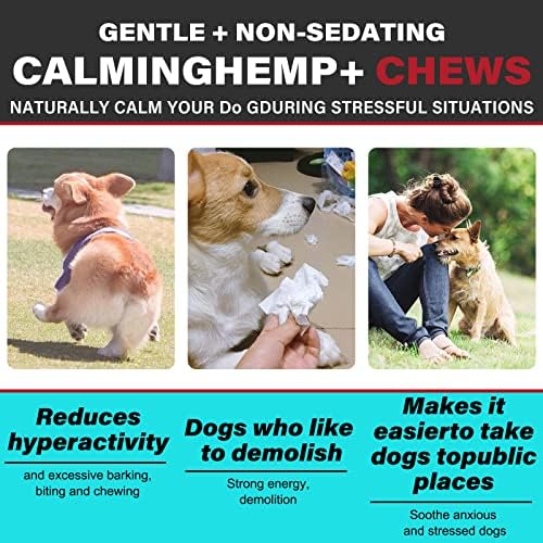 Dog Calming Treats, Hemp, Bacon, 110-Pack