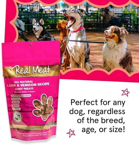 TRMC Real Meat Dog Treats - Three 12oz Bag of Bite-Sized Air-Dried Lamb & Venison Jerky for Dogs - Grain-Free Jerky Dog Treats with 95% All-Natural, Free-Range, Grass Fed Lamb & Venison