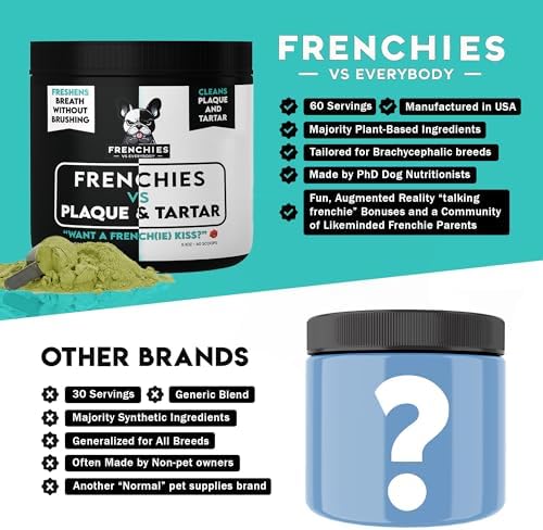 Frenchies vs Plaque & Tartar - Dog Dental Powder for Teeth Cleaning
