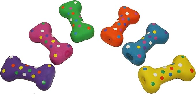 HDP Latex Dog Squeaker Bone Toy Color:Small/Med Bone Size:Pack of 1