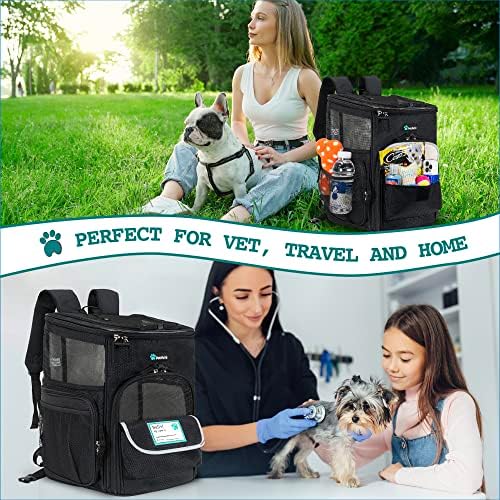 PetAmi Dog Backpack Carrier, Airline Approved, 4-Way Entry, Black