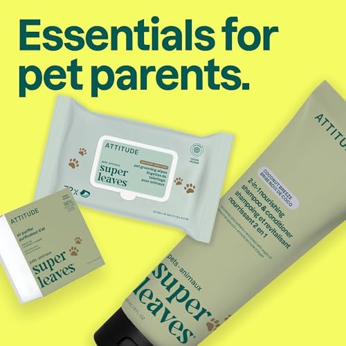 Attitude 2-in-1 Pet Shampoo and Conditioner, Dog & Puppy Shampoo with Argan Oil for Soft Shiny Coat, Gentle Nourishing Grooming Wash, Vegan, Coco Breeze Scent, 8 Fl Oz