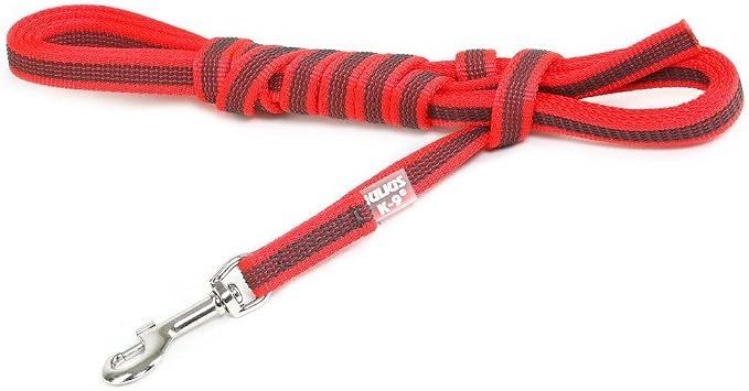 Julius-K9 218GM-R-3 Color & Gray Super-Grip Leash Without Handle, 14 mm x 3 m, Red-Gray