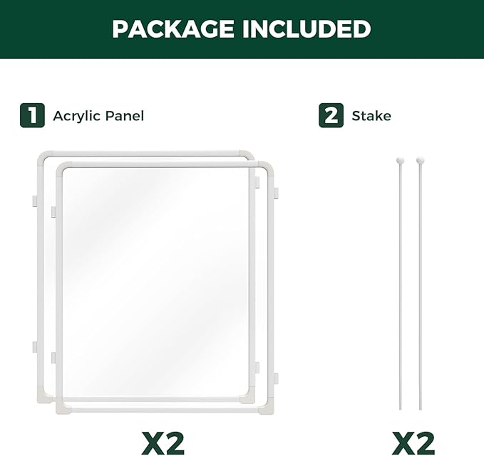 FXW AuraSpace Pro Acrylic Indoor Dog Playpen, Heavy-Duty with Metal Frame, 32" Height 2 Panels for Small and Medium Dogs, White│Patented