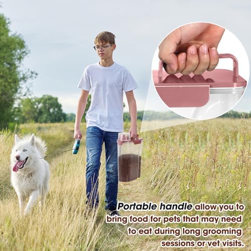 TBMax Portable Dog Food Storage Container 5 to 7 Lbs, 7 Lbs, Dusty Rose