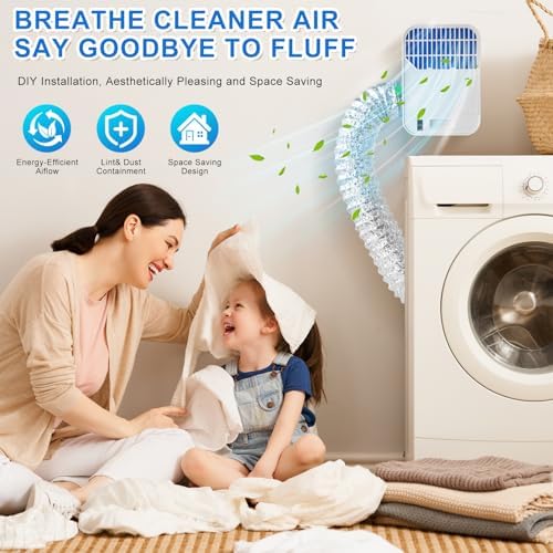 Indoor Dryer Vent Kit for Electric Dryer, 3-in-1 Dryer Vent Box