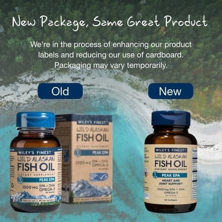 Wiley's Finest Wild Alaskan Fish Oil Peak EPA, 30 Count (Pack of 1)