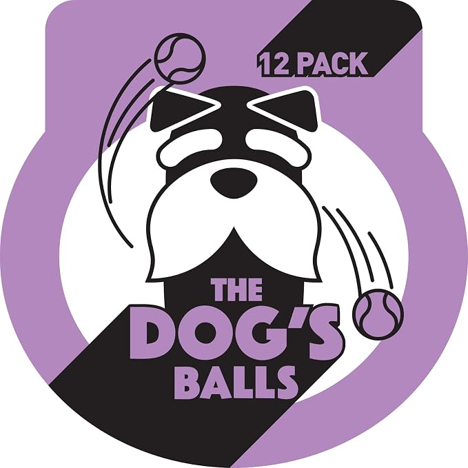 The Dog's Balls Dog Tennis Balls Tough 2.5" 12-Pack Purple Floats in Water | Our fetch balls combine non-abrasive felt exterior and a thicker rubber core Durable Dog Toy for Outdoor Play & Training
