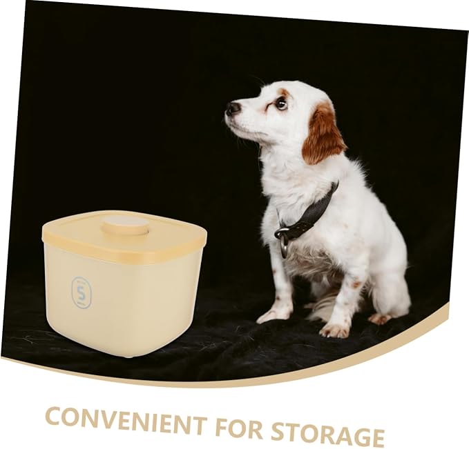 Cabilock Small Pet Food Storage Container Airtight Vacuum-sealed Yellow Grain Storage Bin for Dog and Cat Food, Moisture-proof Small Capacity Bucket Suitable for Travel and Home Use