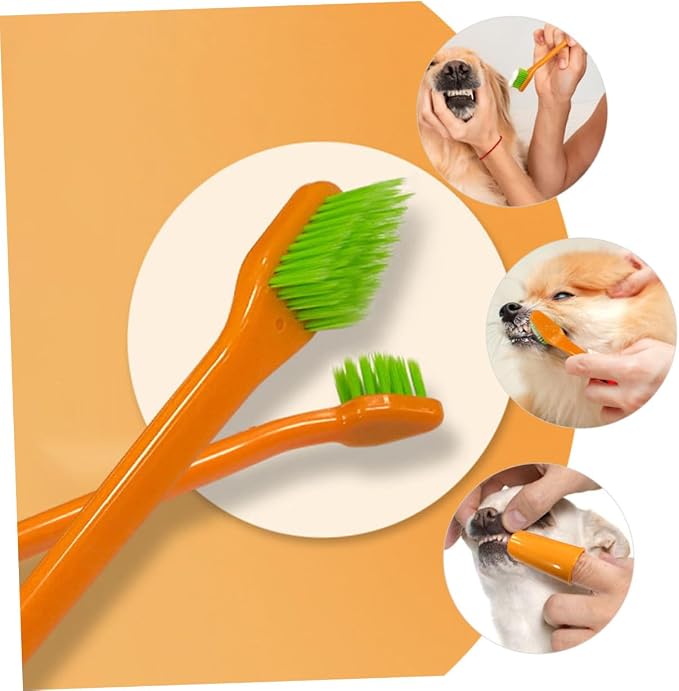 Luxshiny Professional Pet Toothbrush with Ergonomic Handle and Soft Bristles Convenient Finger Toothbrush for Dogs and Cats Portable Teeth Cleaning Tool Suitable for Multiple Pets