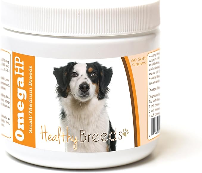 Healthy Breeds Miniature American Shepherd Omega HP Fatty Acid Skin and Coat Support Soft Chews 60 Count