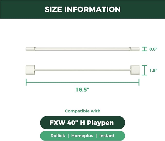 FXW Playpen Connectors, 2-Pack (Playpen Not Included), Accessories Only fit FXW Homeplus/Rollick/Instant 40inch Height Dog Pen, White│Patent Pending