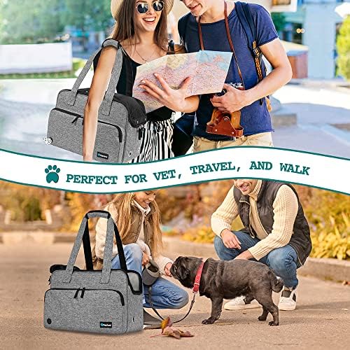 PetAmi Small Dog Purse Carrier, Airline Approved, Soft-Sided Tote, Gray