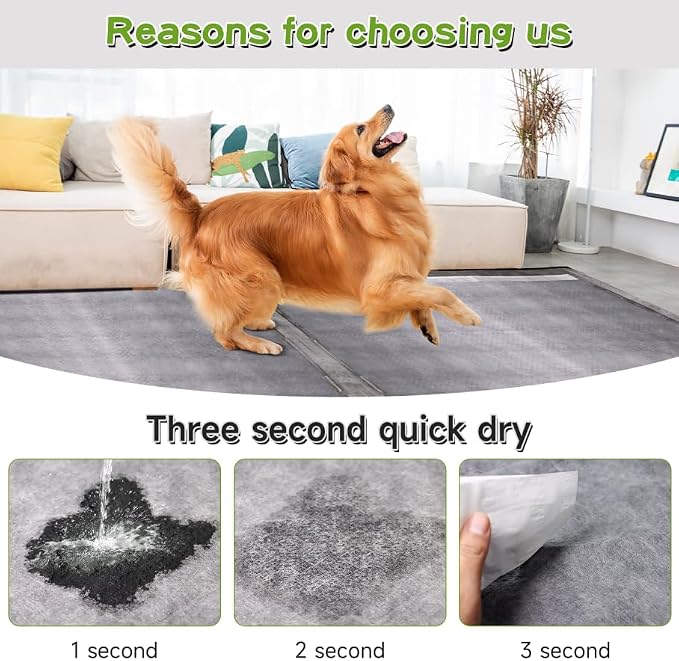36"x36" Activated Charcoal Pee Pads for Dogs , 32 Count, Extra Large, Super Absorbent, Leakproof and Odor Resistant, Disposable Puppy Pads, Pet Training Pads, Potty Pads