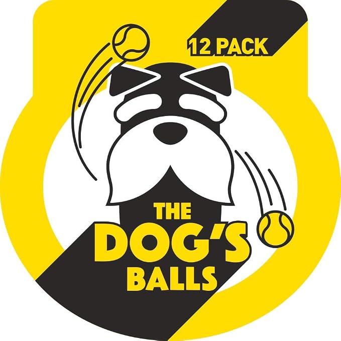 The Dog's Balls Dog Tennis Balls Tough 2.5" 12-Pack Yellow Floats in Water | Our fetch balls combine non-abrasive felt exterior and a thicker rubber core Durable Dog Toy for Outdoor Play & Training
