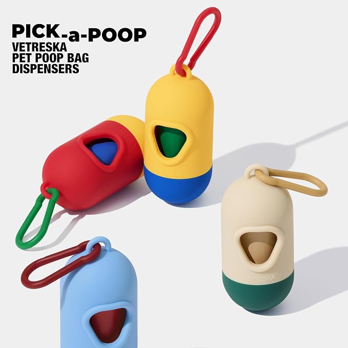 VETRESKA Dog Poop Bag with Dispenser, Leak Proof and Extra Thick Pet Waste Bags for Dog Walking and Cat Litter, Spiced Vetiver & Moss Scented, 105 Count