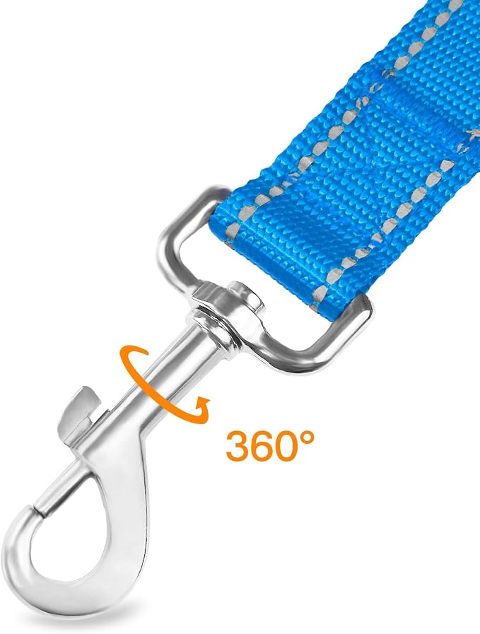 Joytale Dog Collar Bundle with 5FTx3/4 Width Double-Sided Reflective Dog Leash,5FT Nylon Dog Leashes with Nylon Dog Collar for Small Dogs,SkyBlue