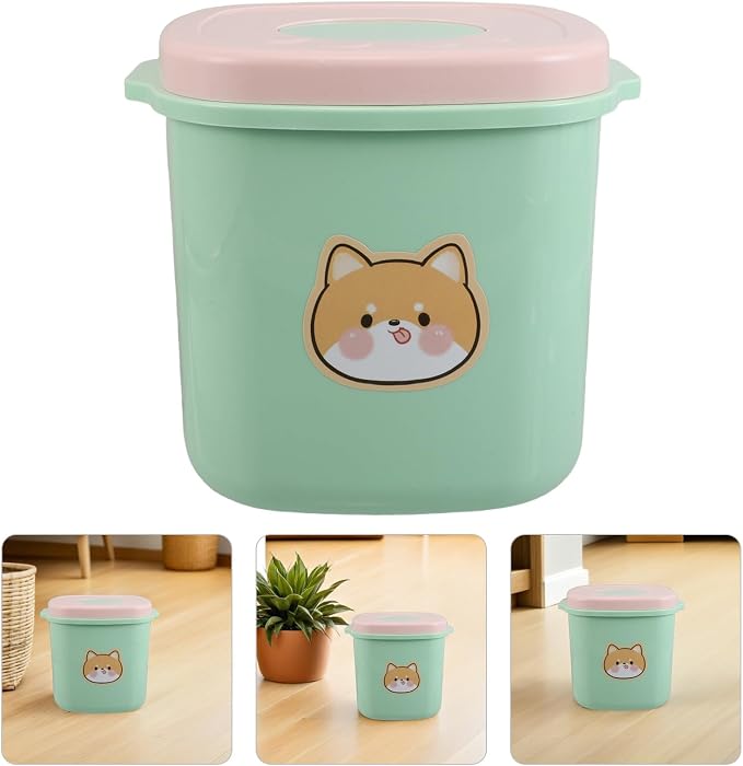 Lurrose Airtight Pet Food Storage Container with Lid Vacuum Seal for Dog Cat Dry Food Plastic Barrel for Kitchen and Travel Moisture Dust Preservation