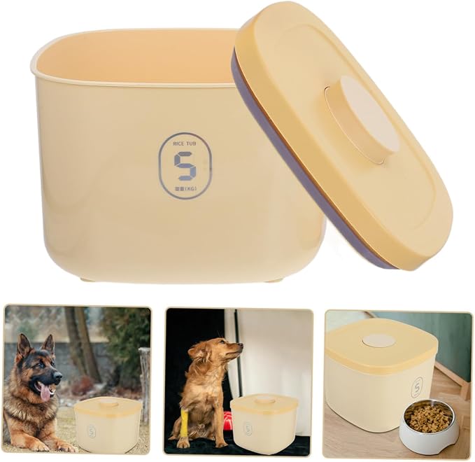 Homoyoyo Small Yellow Airtight Pet Food Storage Container, Small, Yellow
