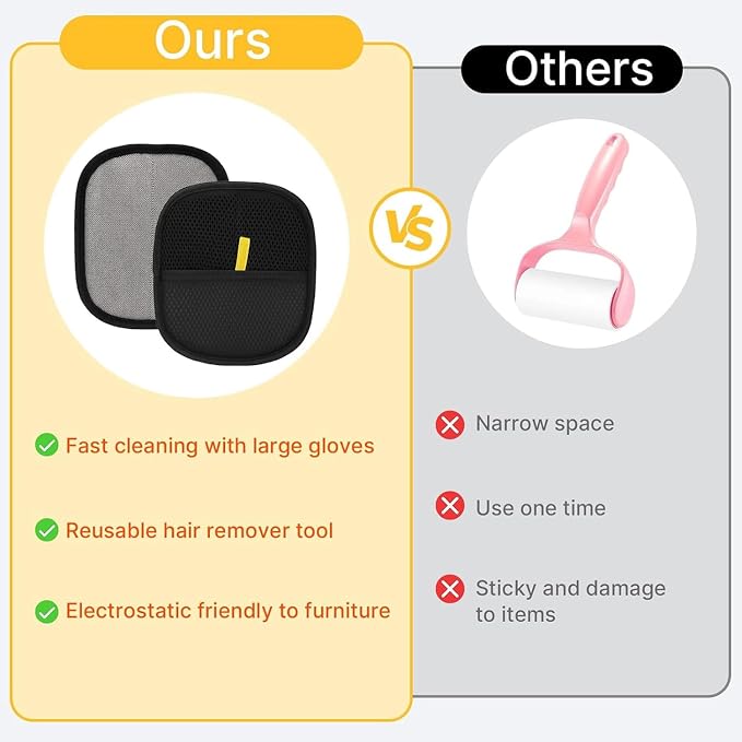 Pet Hair Removal Glove for Cats & Dogs Thickened Strong Pet Hair Remover Glove, 1-Pack
