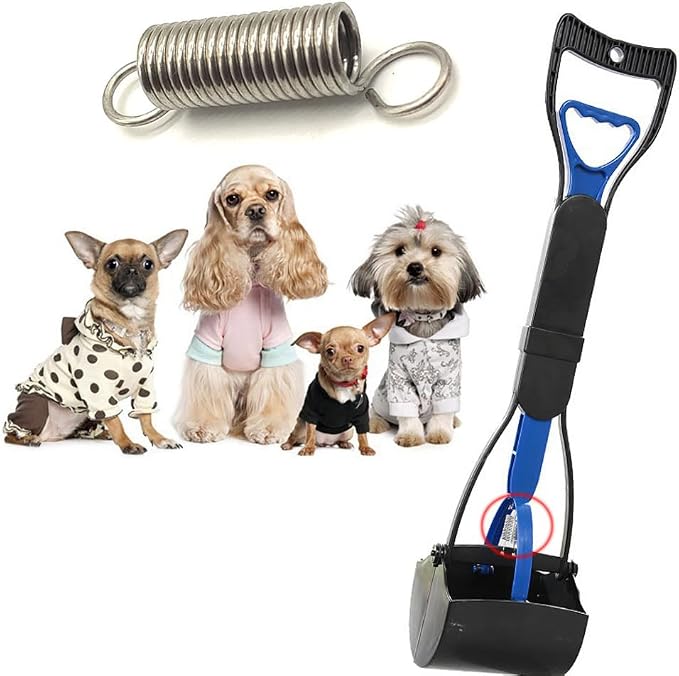 2 Pack Pooper Scooper Spring Replacement 50mm Length Durable Tension Springs with Dual Hook for Non-Breakable Dog Pooper Scooper Folding Dog Poop Scoopers Non-Breakable Gravel Pick Up Shovel