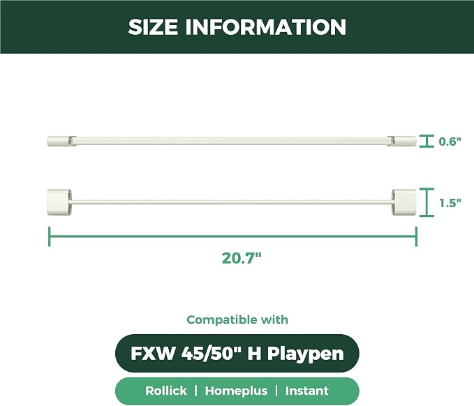 FXW Playpen Connectors, 2-Pack (Playpen Not Included), Accessories Only fit FXW Homeplus/Rollick/Instant 45"/50" Height Dog Pen, White│Patent Pending