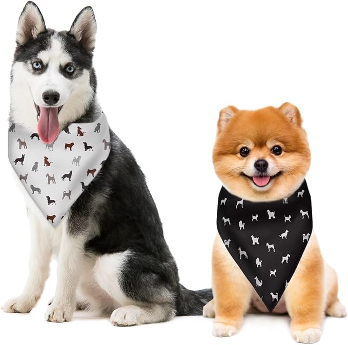 Forchrinse Colorful Ladybug Dog Bandanas, Medium, Small, Polyester, Colorful Ladybug