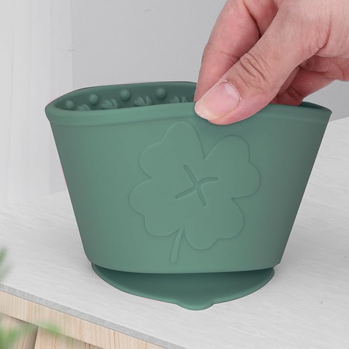 Silicone Lick Bowl for Dogs ,Freeze Bowl for Dogs with Suction Cups for Dog Anxiety Relief,Interactive Dog Puzzle Toy(Dark Green)