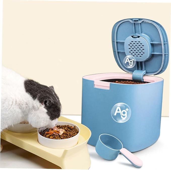 balacoo Sealed Pet Food Container Airtight Storage Case for Cat Dog Food Material Moisture, Blue