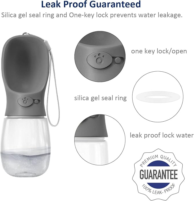 WePet Portable Dog Water Bottle with Food Container, 12oz+6oz