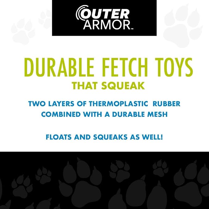 Hero Outer Armor, Fetch Ring Dog Toy, Floats & Squeaks, Blue