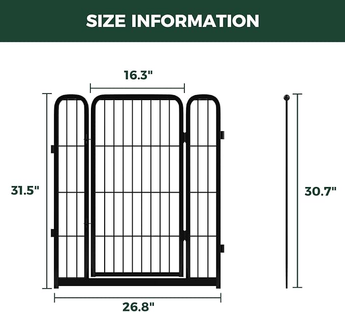 FXW Homeplus Unleashed Dog Playpen Designed for Indoor Use, 1 Add-on Gate, 32" Height for Small and Medium Dogs, Black │Patented