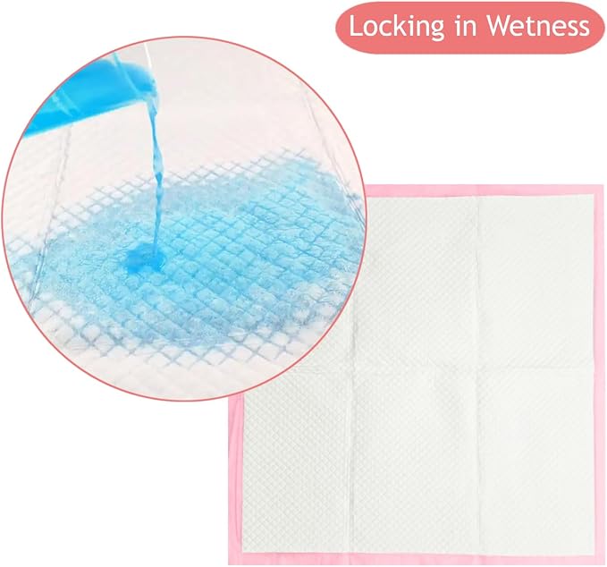 Pink Puppy Pee Pads, 400 Count - 22 x 22 Inch Dog Potty Training Pads, Leak-Proof Quick Absorb 6-Layer Design for Pet Pissing Weewee Training, Ideal for Puppies, Cats, Rabbits, and Guinea Pigs