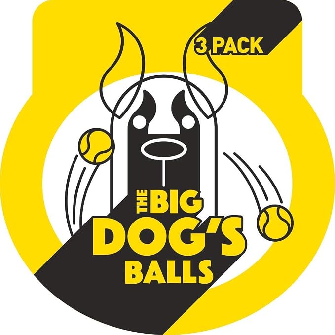 The Big Dog’s Balls Large Dog Tennis Balls 3-Pack Yellow Floats in Water | Our fetch balls combine non-abrasive felt exterior and a thicker rubber core Durable Dog Toy for Outdoor Play & Training