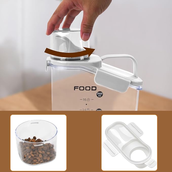 Pet Food Storage Container with Large Pour Spout, White