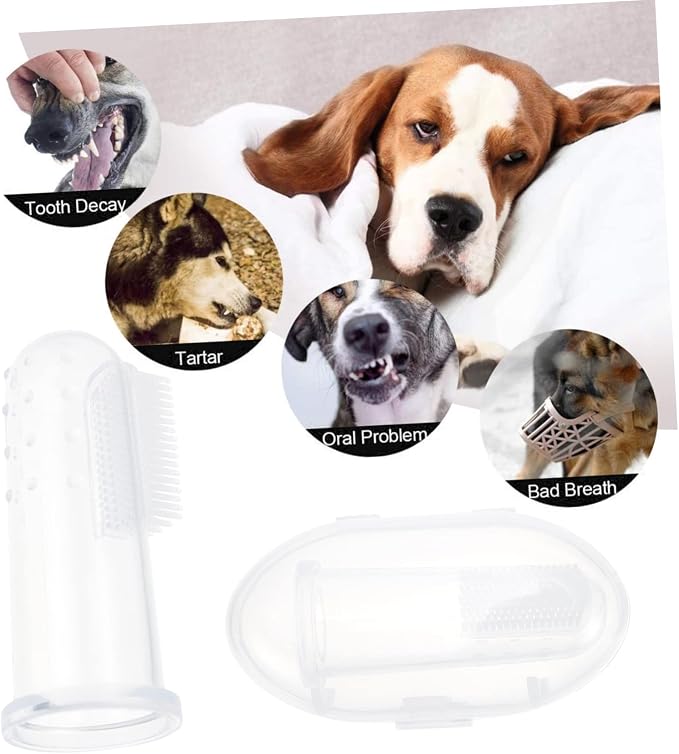 POPETPOP 10 Sets Silicone Pet Finger Toothbrushes for Dogs and Cats Ergonomic Soft Bristles for Cleaning Household Pet Dental Care Convenient Compact Design