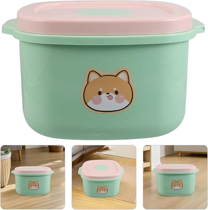 Airtight 5l Pet Food Storage Bucket with Lid, Vacuum Seal Plastic Dog and Cat Food Container for Moisture and Dust Protection, Kitchen Pantry Organization for Pets