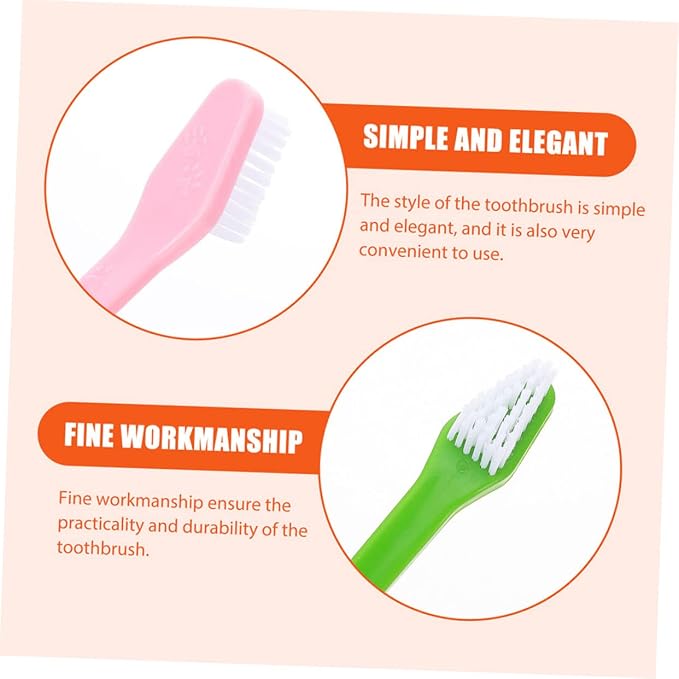 POPETPOP 12pcs Dual- Dog Toothbrush for Pet Oral Care Soft Bristles for Comfortable Teeth Cleaning Suitable for Dogs and Puppies Multi-Color Options